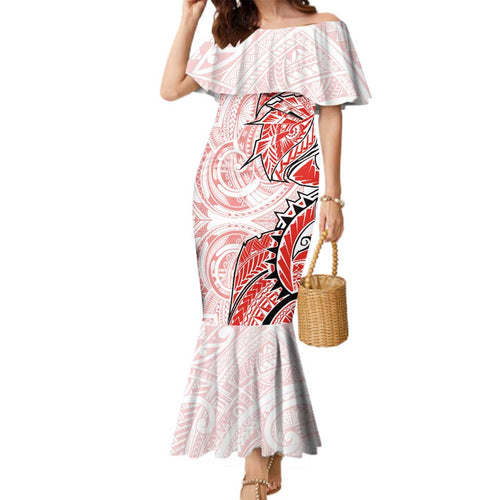 St George Illawarra Dragons Family Matching Mermaid Dress and Hawaiian Shirt Polynesian Tribal Tattoo Pacific Sport Art
