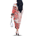 St George Illawarra Dragons Family Matching Off The Shoulder Long Sleeve Dress and Hawaiian Shirt Polynesian Tribal Tattoo Pacific Sport Art