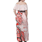 St George Illawarra Dragons Family Matching Off Shoulder Maxi Dress and Hawaiian Shirt Polynesian Tribal Tattoo Pacific Sport Art
