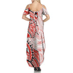 St George Illawarra Dragons Family Matching Summer Maxi Dress and Hawaiian Shirt Polynesian Tribal Tattoo Pacific Sport Art