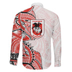 St George Illawarra Dragons Family Matching Tank Maxi Dress and Hawaiian Shirt Polynesian Tribal Tattoo Pacific Sport Art