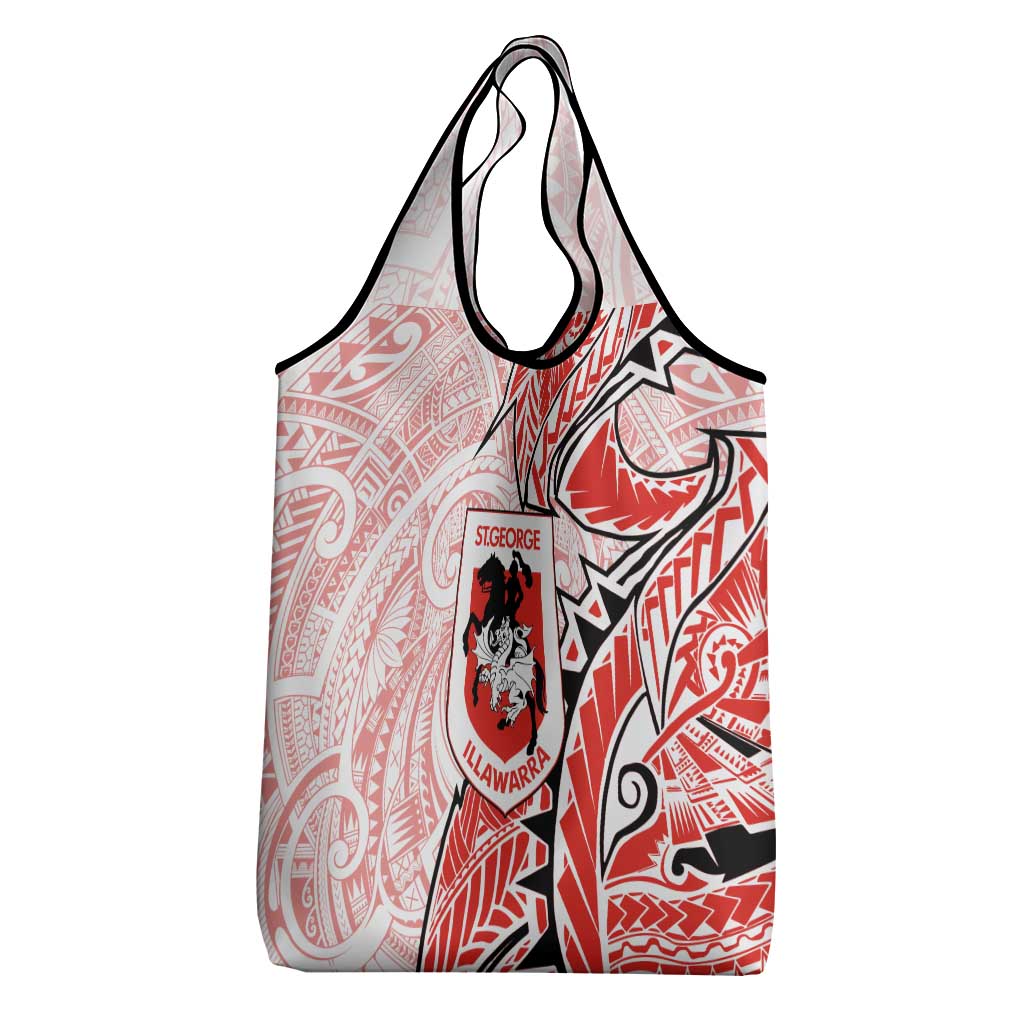 St George Illawarra Dragons Grocery Bag Polynesian Tribal Tattoo Pacific Sport Art
