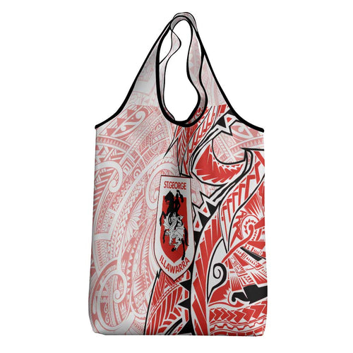 St George Illawarra Dragons Grocery Bag Polynesian Tribal Tattoo Pacific Sport Art