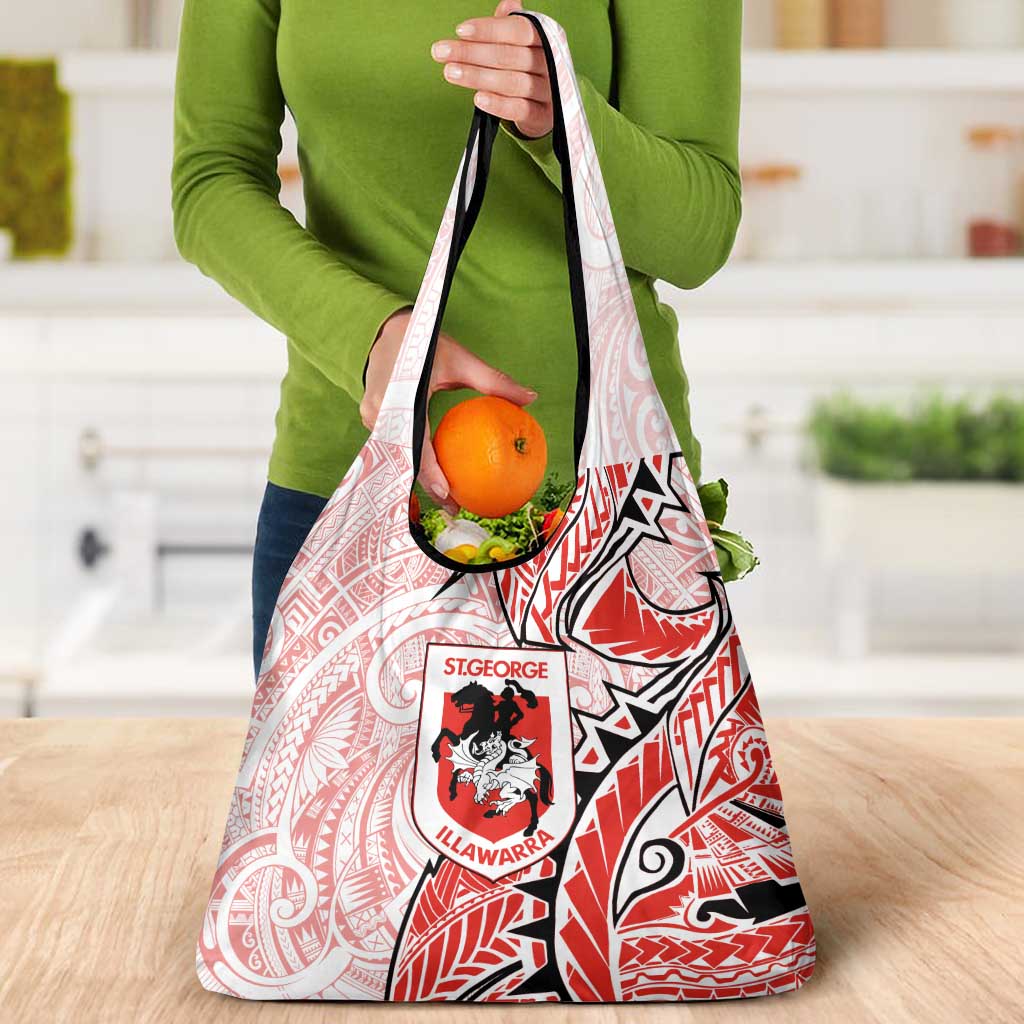 St George Illawarra Dragons Grocery Bag Polynesian Tribal Tattoo Pacific Sport Art