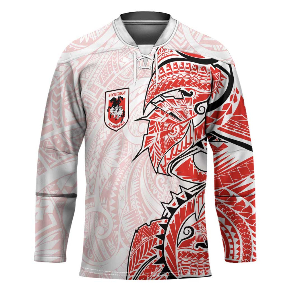 St George Illawarra Dragons Hockey Jersey Polynesian Tribal Tattoo Pacific Sport Art