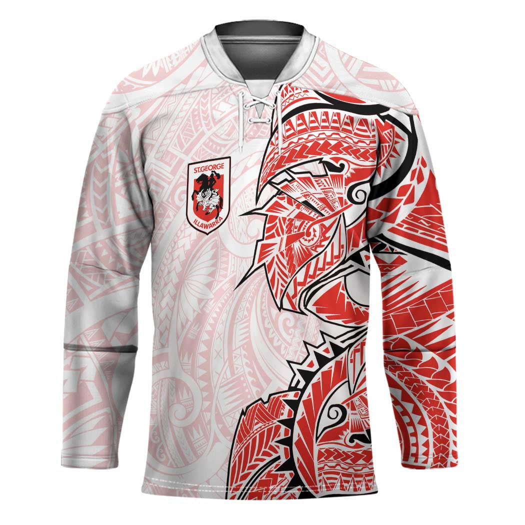 St George Illawarra Dragons Hockey Jersey Polynesian Tribal Tattoo Pacific Sport Art