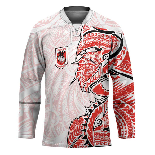 St George Illawarra Dragons Hockey Jersey Polynesian Tribal Tattoo Pacific Sport Art