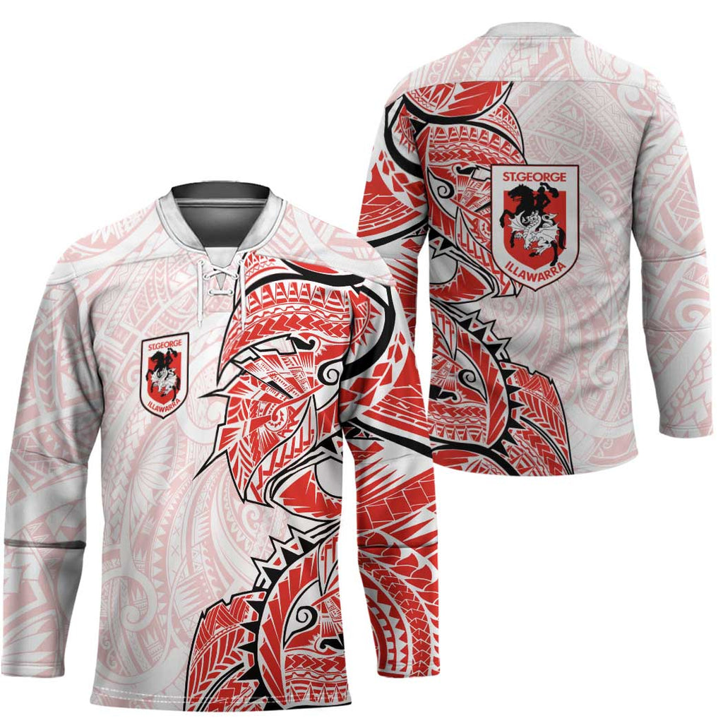 St George Illawarra Dragons Hockey Jersey Polynesian Tribal Tattoo Pacific Sport Art