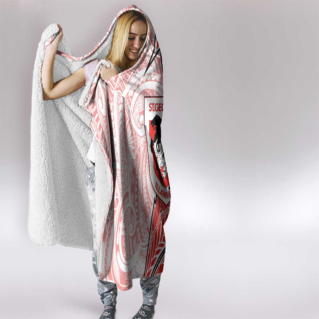 St George Illawarra Dragons Hooded Blanket Polynesian Tribal Tattoo Pacific Sport Art