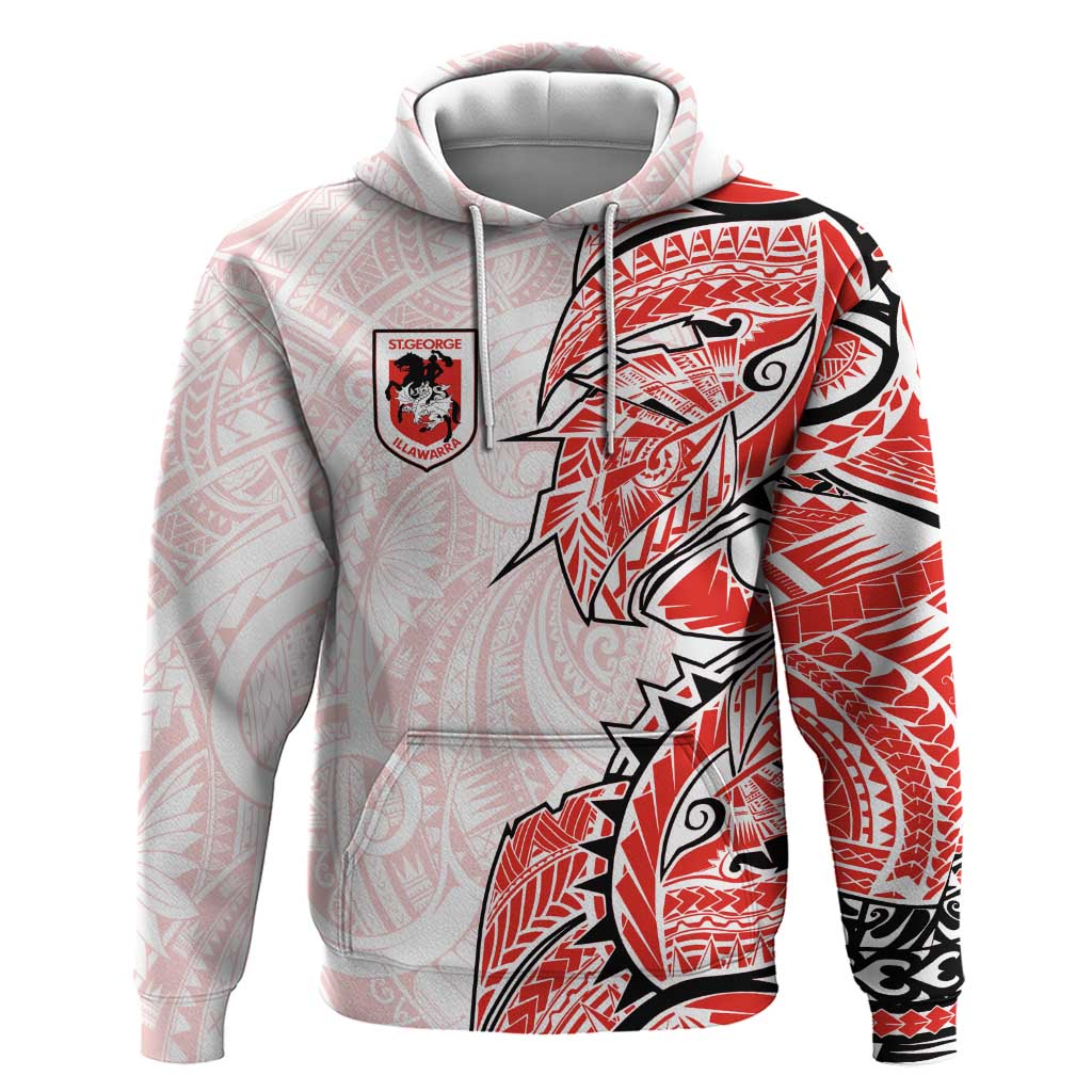 St George Illawarra Dragons Hoodie Polynesian Tribal Tattoo Pacific Sport Art