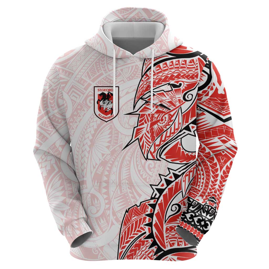 St George Illawarra Dragons Hoodie Polynesian Tribal Tattoo Pacific Sport Art