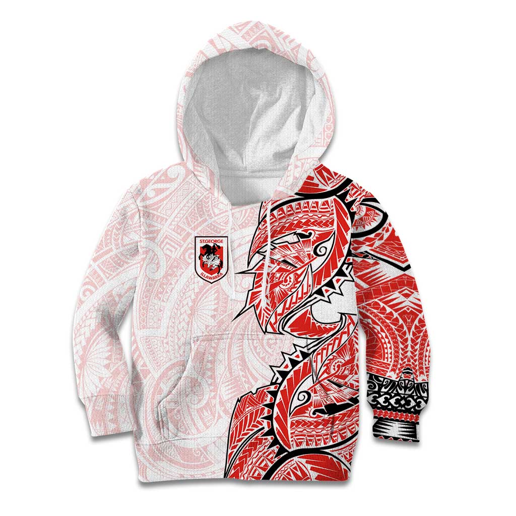 St George Illawarra Dragons Kid Hoodie Polynesian Tribal Tattoo Pacific Sport Art