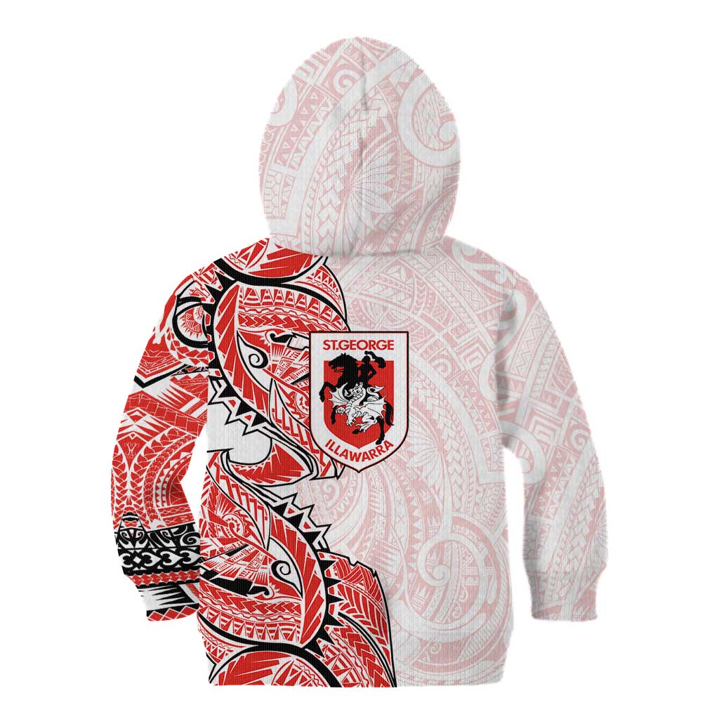St George Illawarra Dragons Kid Hoodie Polynesian Tribal Tattoo Pacific Sport Art