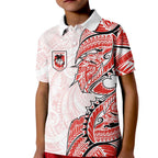 St George Illawarra Dragons Kid Polo Shirt Polynesian Tribal Tattoo Pacific Sport Art