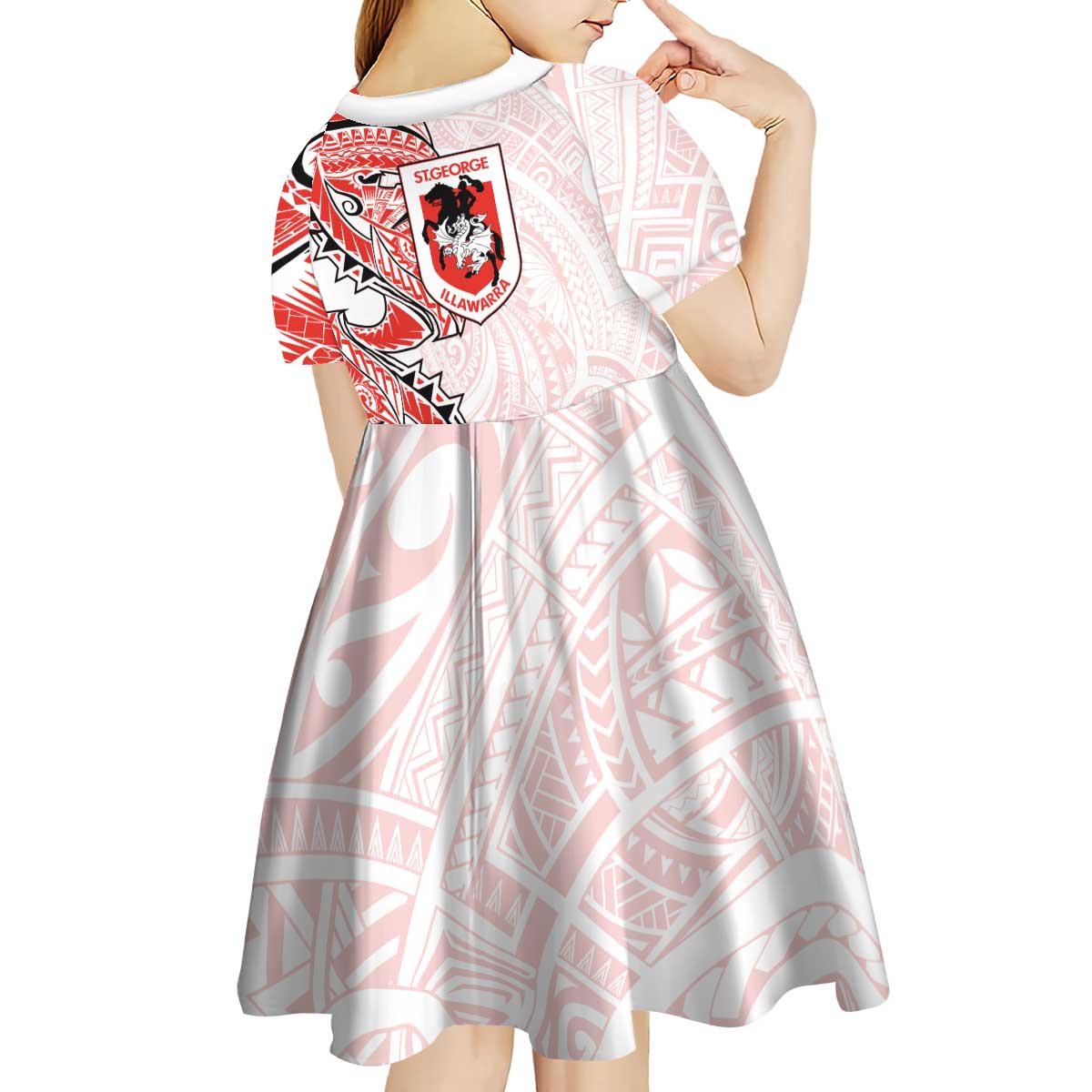 St George Illawarra Dragons Kid Short Sleeve Dress Polynesian Tribal Tattoo Pacific Sport Art