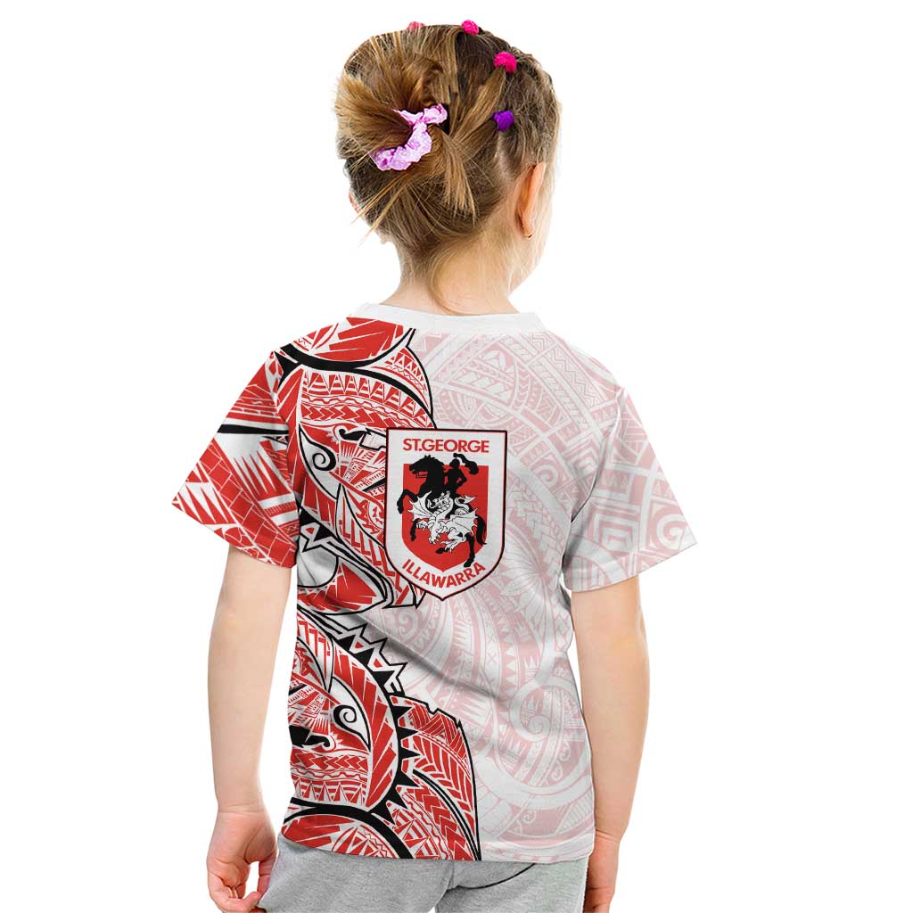 St George Illawarra Dragons Kid T Shirt Polynesian Tribal Tattoo Pacific Sport Art