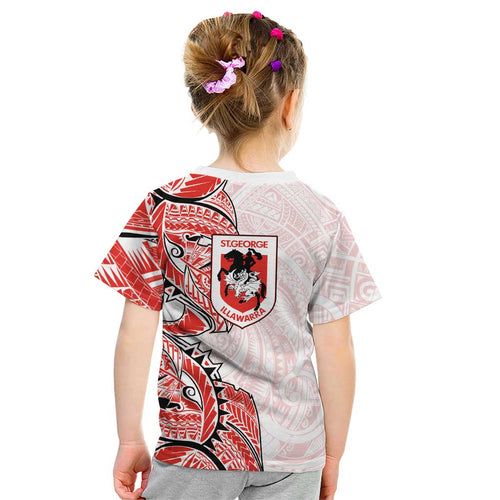St George Illawarra Dragons Kid T Shirt Polynesian Tribal Tattoo Pacific Sport Art
