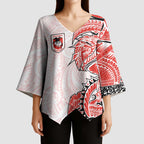 St George Illawarra Dragons Kimono Sleeve Blouse Polynesian Tribal Tattoo Pacific Sport Art