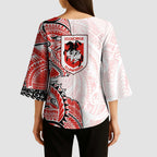 St George Illawarra Dragons Kimono Sleeve Blouse Polynesian Tribal Tattoo Pacific Sport Art