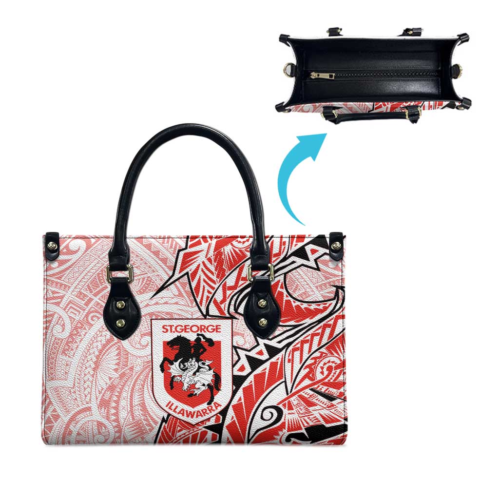 St George Illawarra Dragons Leather Bag Polynesian Tribal Tattoo Pacific Sport Art