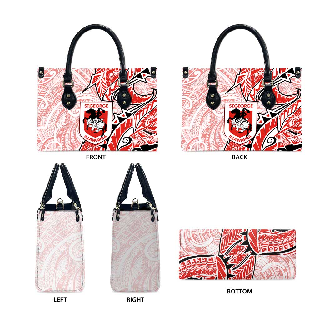 St George Illawarra Dragons Leather Bag Polynesian Tribal Tattoo Pacific Sport Art