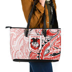 St George Illawarra Dragons Leather Tote Bag Polynesian Tribal Tattoo Pacific Sport Art