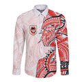 St George Illawarra Dragons Long Sleeve Button Shirt Polynesian Tribal Tattoo Pacific Sport Art