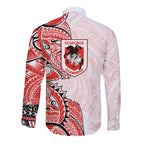 St George Illawarra Dragons Long Sleeve Button Shirt Polynesian Tribal Tattoo Pacific Sport Art