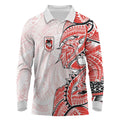 St George Illawarra Dragons Long Sleeve Polo Shirt Polynesian Tribal Tattoo Pacific Sport Art