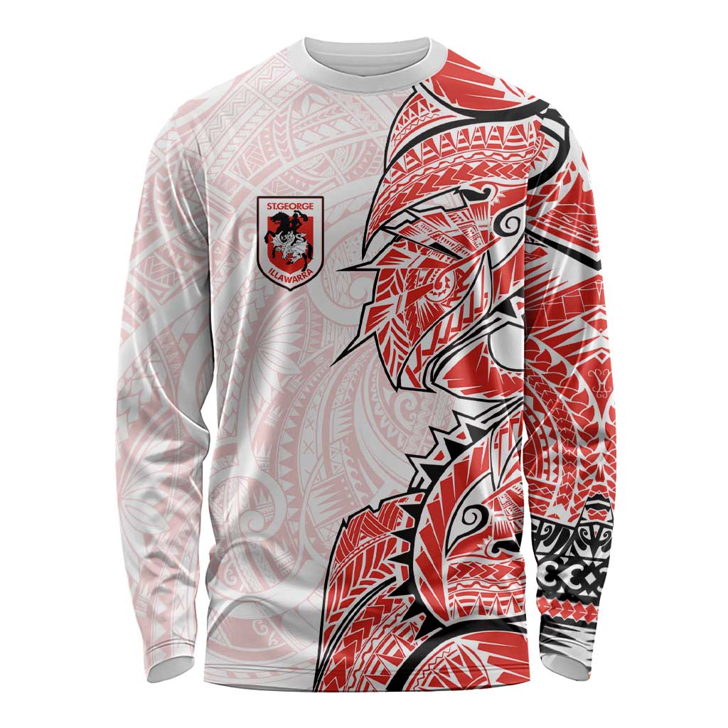 St George Illawarra Dragons Long Sleeve Shirt Polynesian Tribal Tattoo Pacific Sport Art