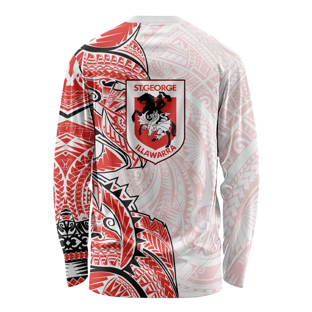 St George Illawarra Dragons Long Sleeve Shirt Polynesian Tribal Tattoo Pacific Sport Art
