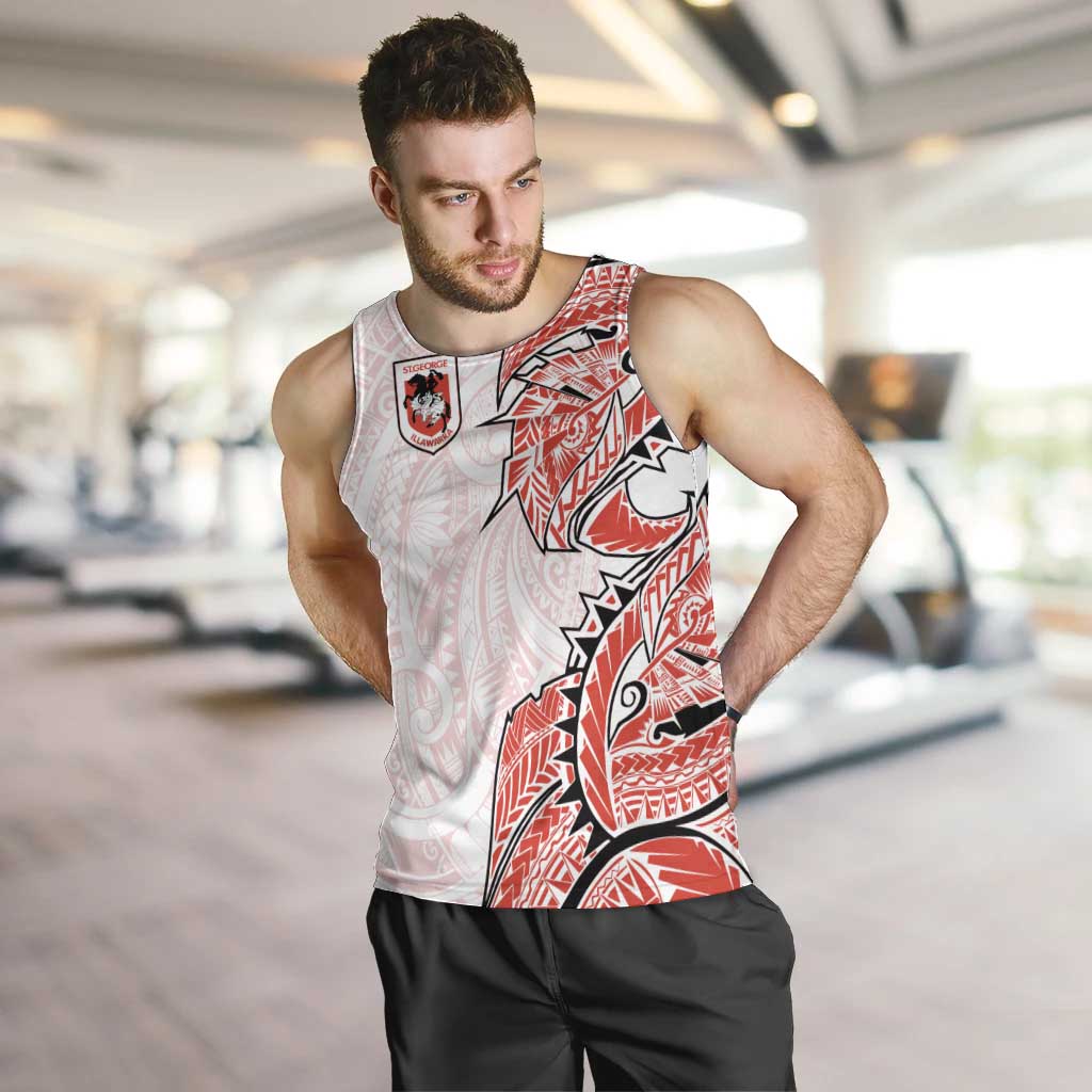 St George Illawarra Dragons Men Tank Top Polynesian Tribal Tattoo Pacific Sport Art