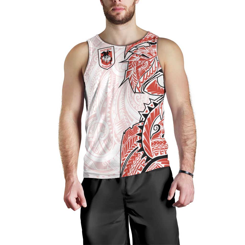 St George Illawarra Dragons Men Tank Top Polynesian Tribal Tattoo Pacific Sport Art