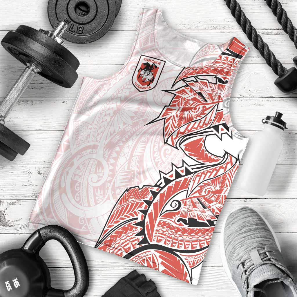 St George Illawarra Dragons Men Tank Top Polynesian Tribal Tattoo Pacific Sport Art