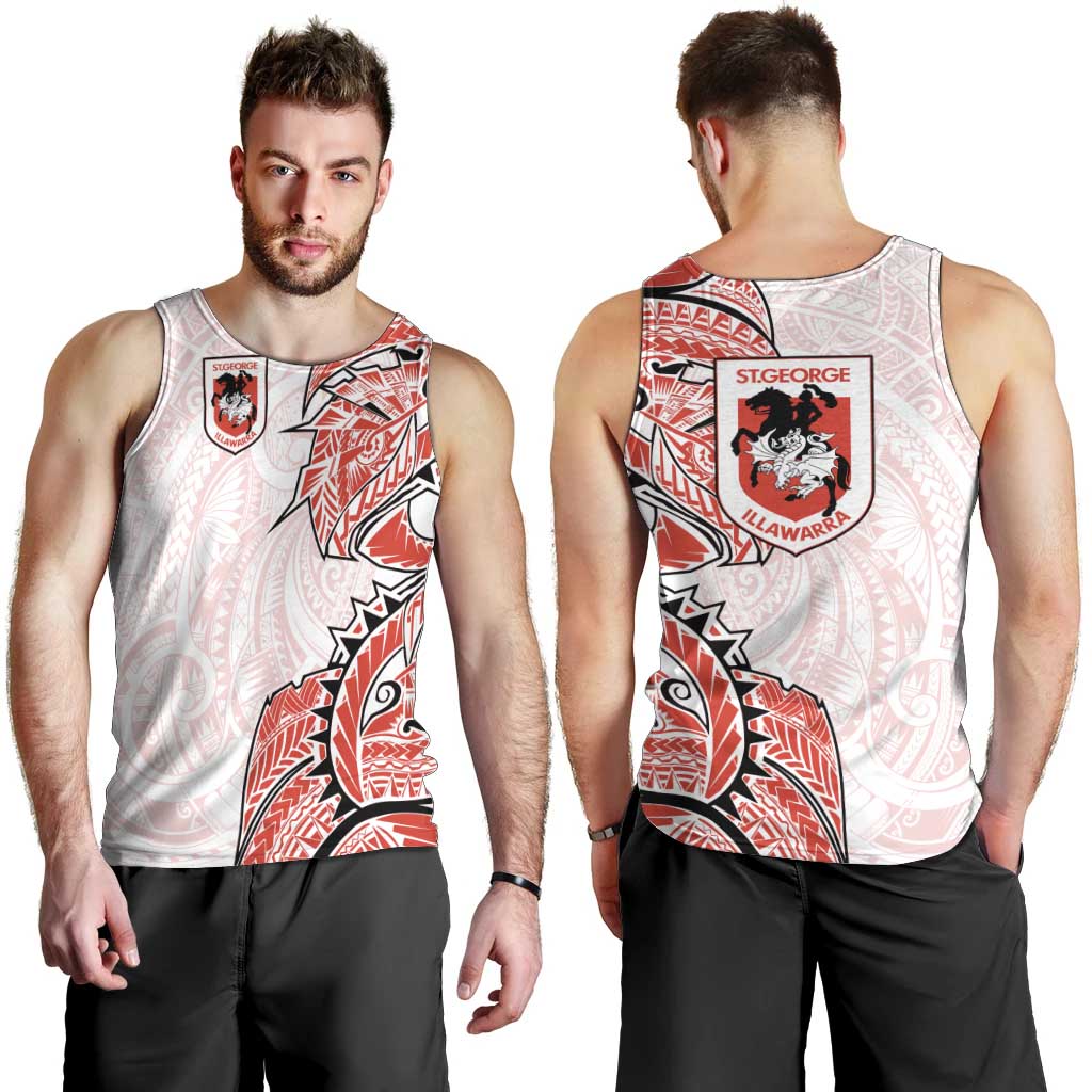 St George Illawarra Dragons Men Tank Top Polynesian Tribal Tattoo Pacific Sport Art