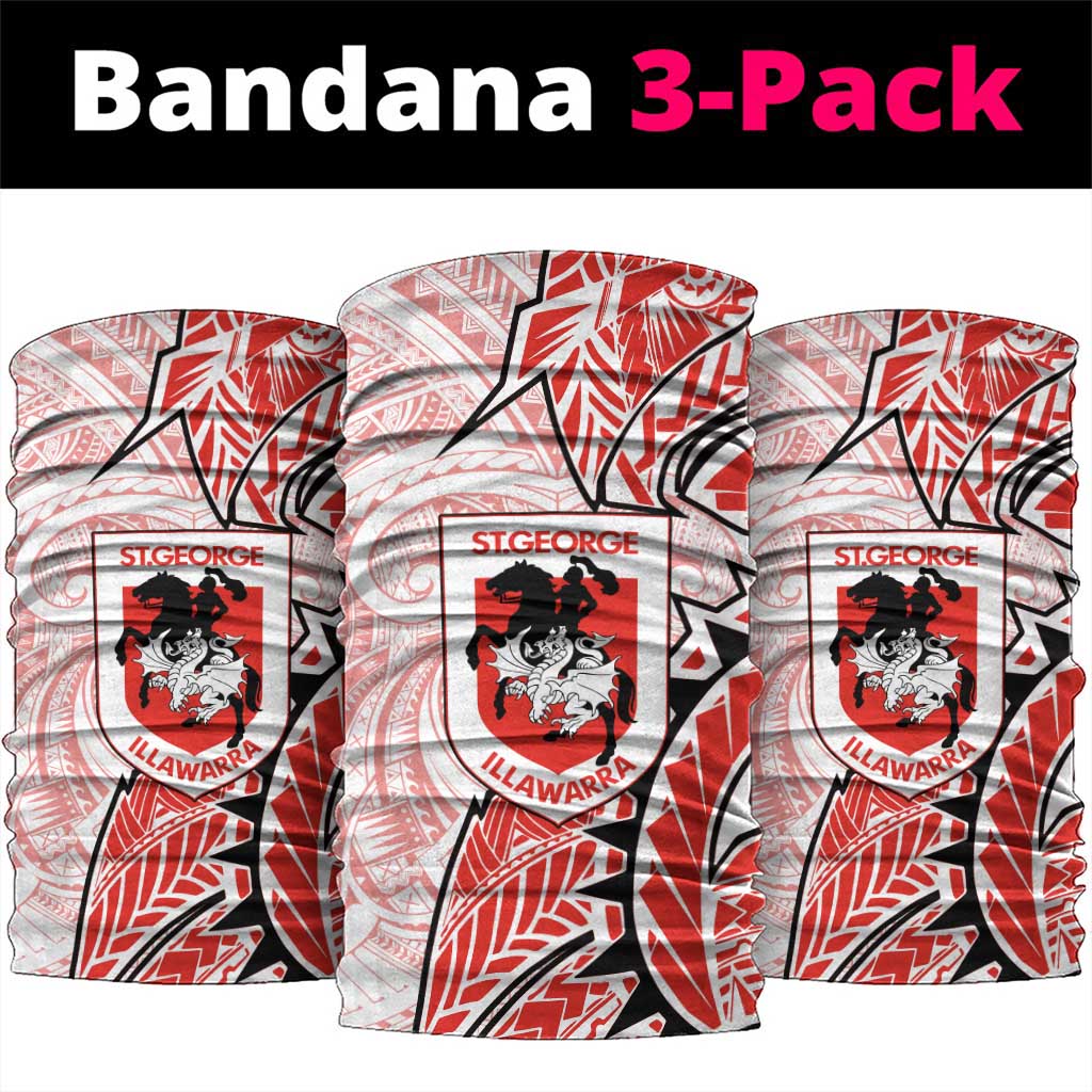 St George Illawarra Dragons Neck Gaiter Polynesian Tribal Tattoo Pacific Sport Art
