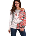 St George Illawarra Dragons Off Shoulder Sweater Polynesian Tribal Tattoo Pacific Sport Art