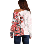 St George Illawarra Dragons Off Shoulder Sweater Polynesian Tribal Tattoo Pacific Sport Art