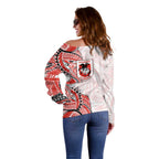 St George Illawarra Dragons Off Shoulder Sweater Polynesian Tribal Tattoo Pacific Sport Art