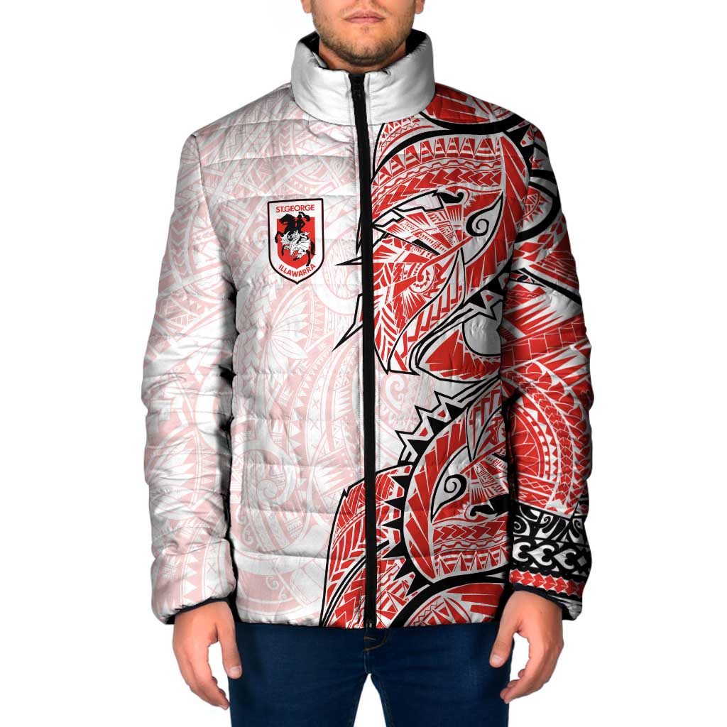 St George Illawarra Dragons Padded Jacket Polynesian Tribal Tattoo Pacific Sport Art