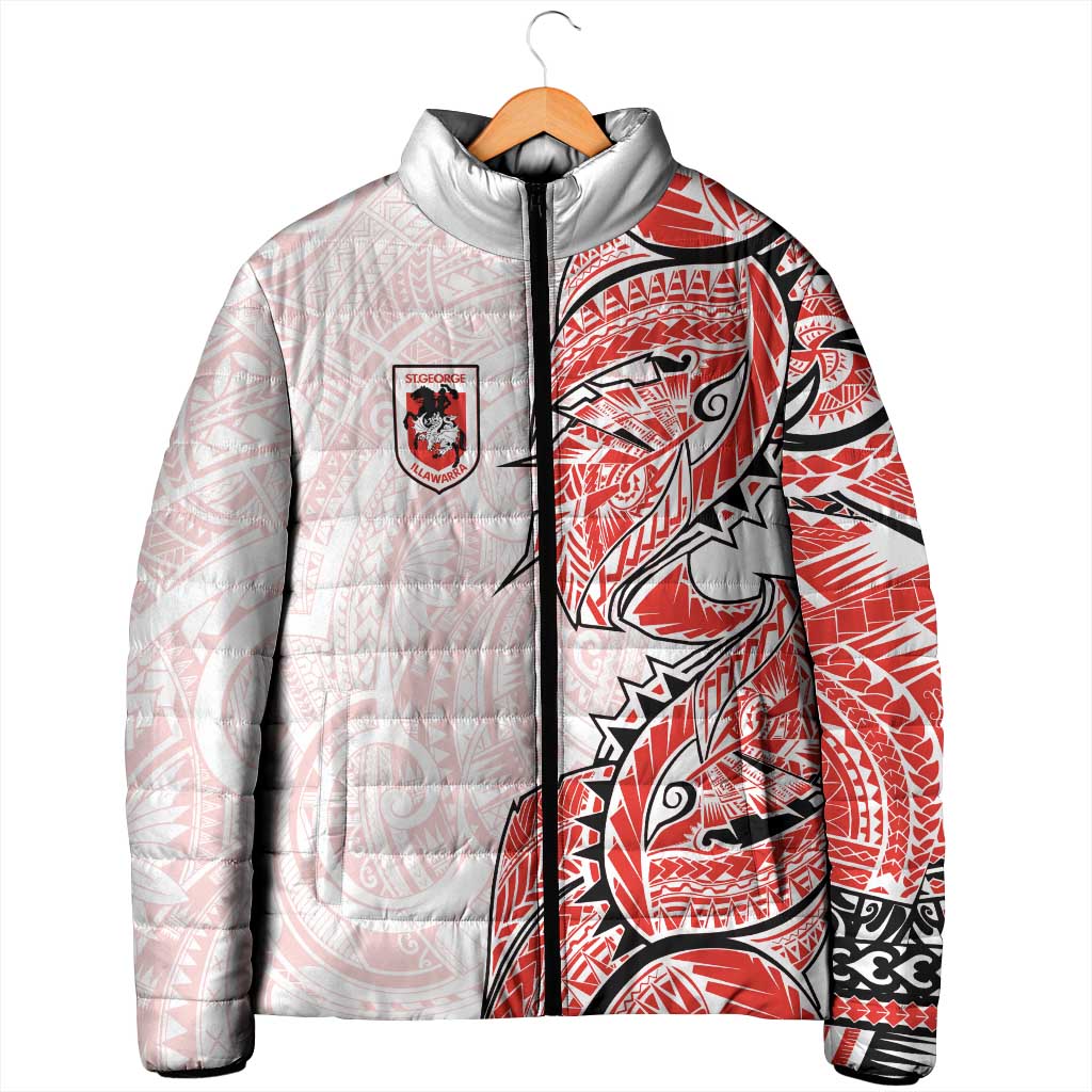 St George Illawarra Dragons Padded Jacket Polynesian Tribal Tattoo Pacific Sport Art