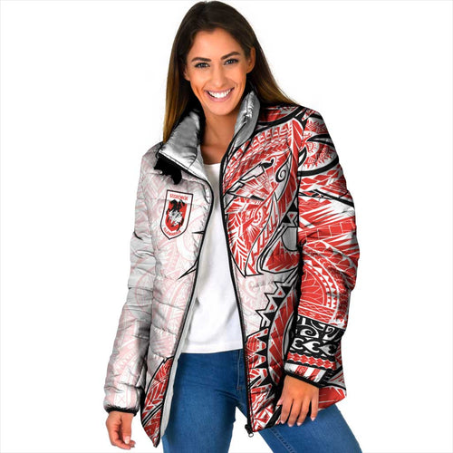 St George Illawarra Dragons Padded Jacket Polynesian Tribal Tattoo Pacific Sport Art