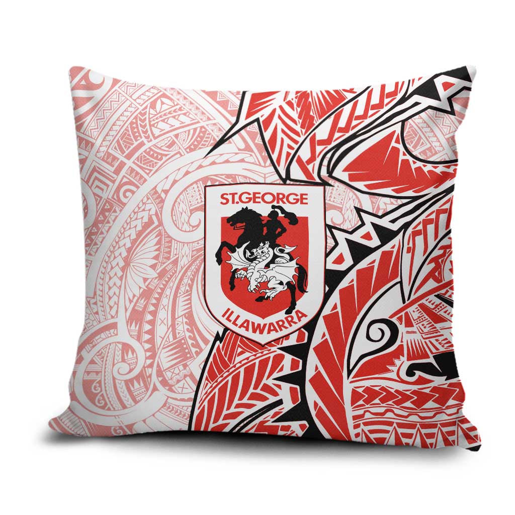 St George Illawarra Dragons Pillow Cover Polynesian Tribal Tattoo Pacific Sport Art