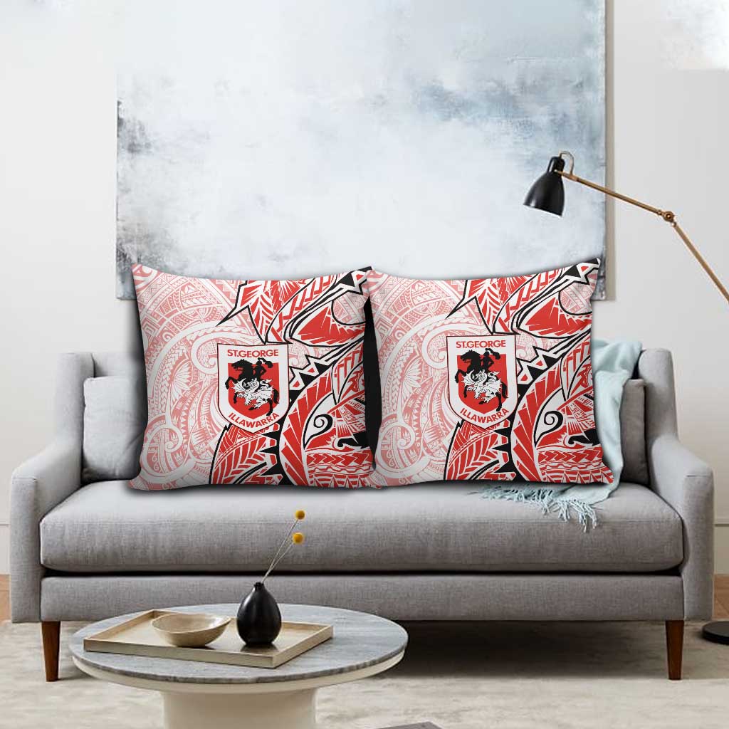 St George Illawarra Dragons Pillow Cover Polynesian Tribal Tattoo Pacific Sport Art