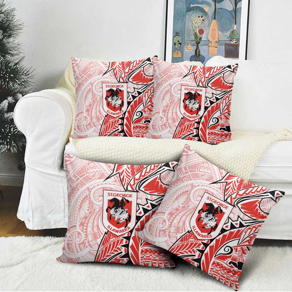 St George Illawarra Dragons Pillow Cover Polynesian Tribal Tattoo Pacific Sport Art