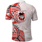 St George Illawarra Dragons Polo Shirt Polynesian Tribal Tattoo Pacific Sport Art