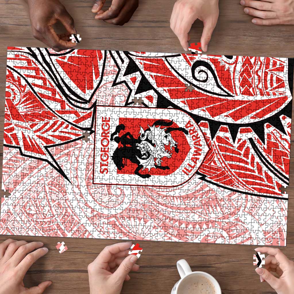 St George Illawarra Dragons Puzzle Polynesian Tribal Tattoo Pacific Sport Art