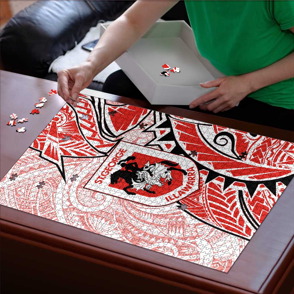 St George Illawarra Dragons Puzzle Polynesian Tribal Tattoo Pacific Sport Art