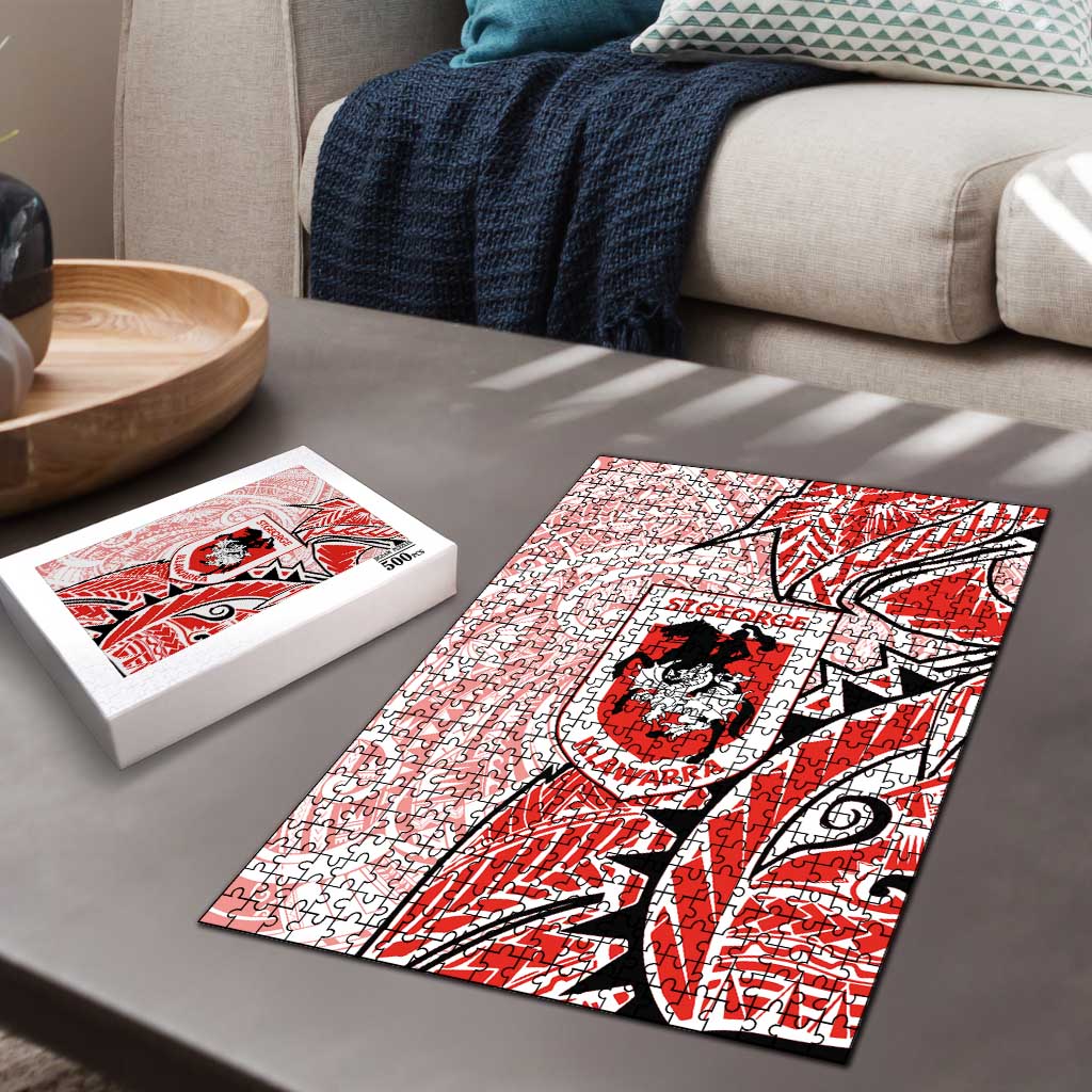 St George Illawarra Dragons Puzzle Polynesian Tribal Tattoo Pacific Sport Art