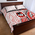 St George Illawarra Dragons Quilt Bed Set Polynesian Tribal Tattoo Pacific Sport Art